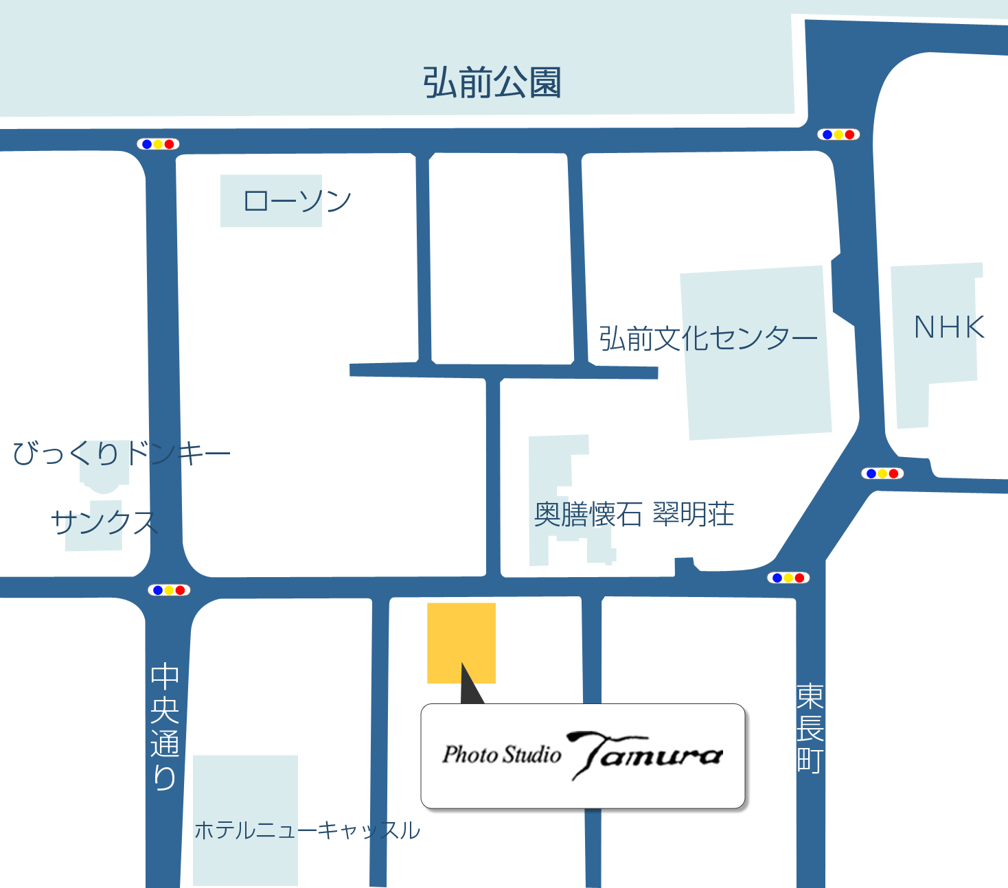 弘前市の田村写真館地図